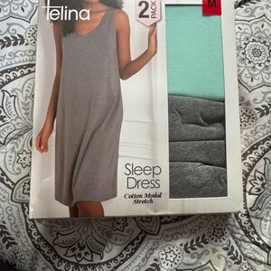 Felina Gray and Mint Chemise 2-Pack